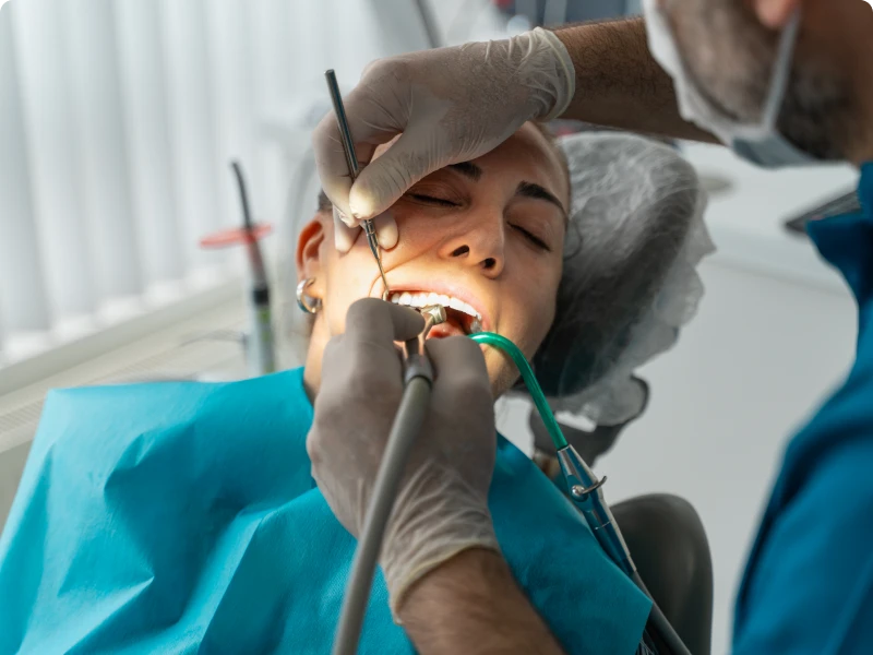 Dental check-up in progress